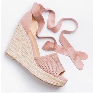 *LAST 2pr* 8.5 & 10 Blush Espadrille Wedge Sandals